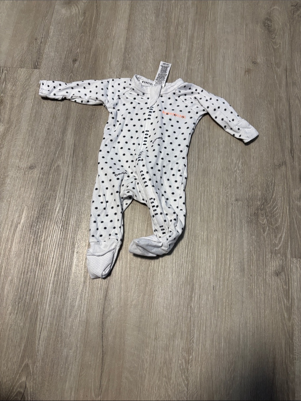 Bonds White Polka Dot Baby One-Piece Footed Sleeper